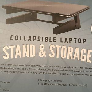 Collapsible Laptop Stand and Storage for 15” and Smaller NWT